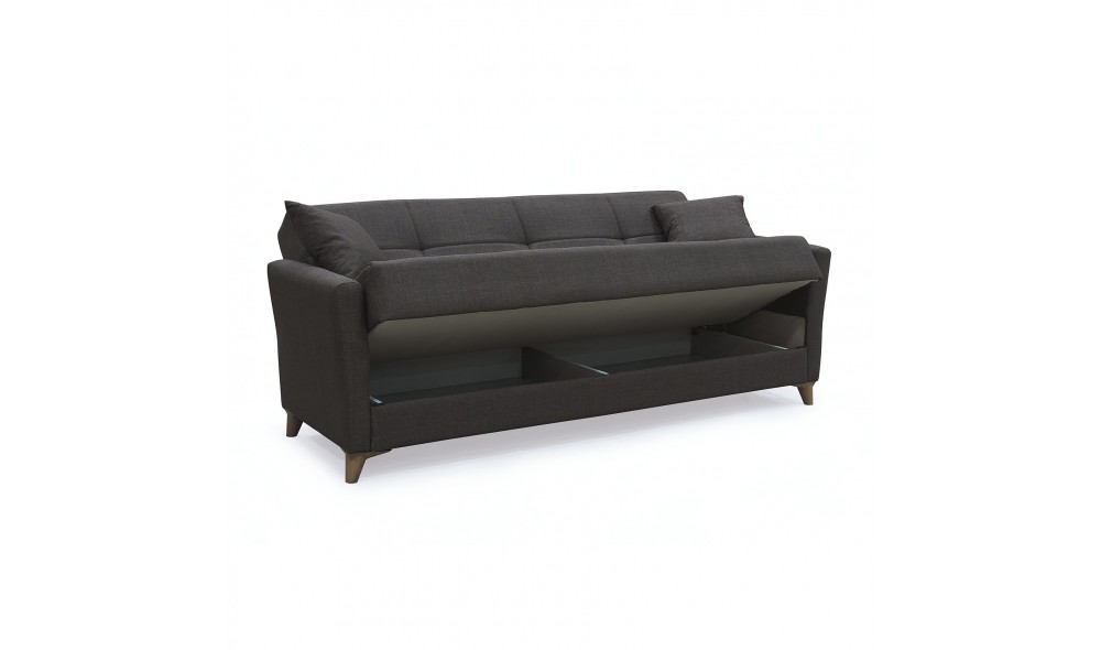 Canapea extensibila, Diez, cu lada de depozitare, 210 x 80 x 80 cm, Gri Canapea extensibila, Diez, cu lada de depozitare, 210 x 80 x 80 cm, Gri