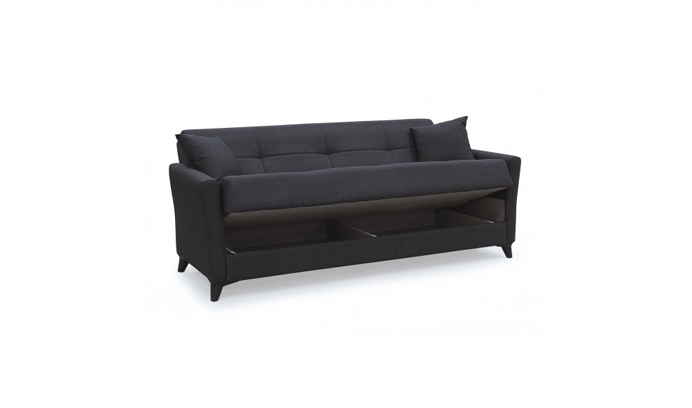 Canapea extensibila, Diez, cu lada de depozitare, 210 x 80 x 80 cm, Gri inchis Canapea extensibila, Diez, cu lada de depozitare, 210 x 80 x 80 cm, Gri inchis