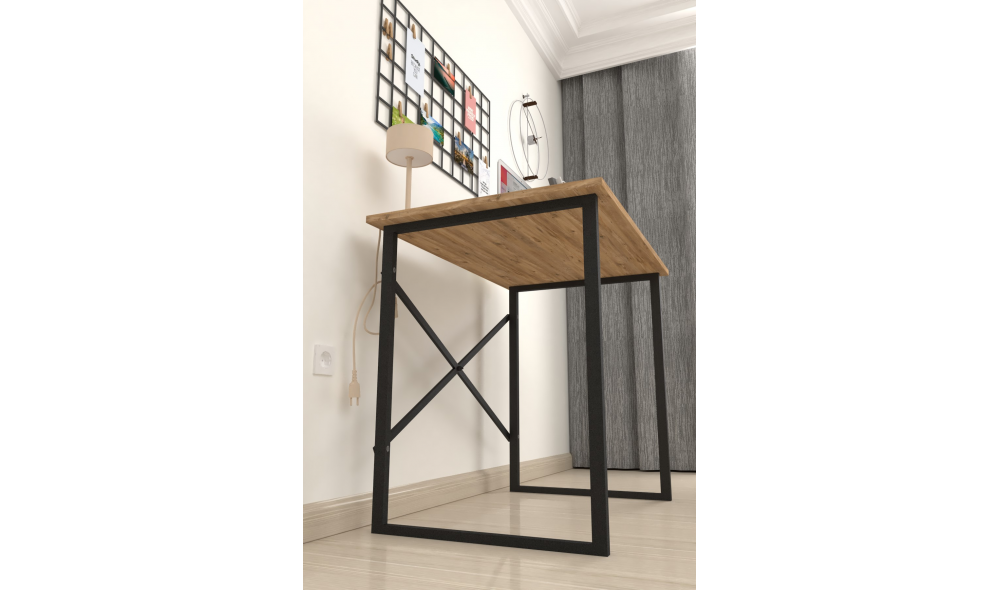 Birou cadru metal Trendy, 90 x 75 x 60 cm, Stejar Birou cadru metal Trendy, 90 x 75 x 60 cm, Stejar
