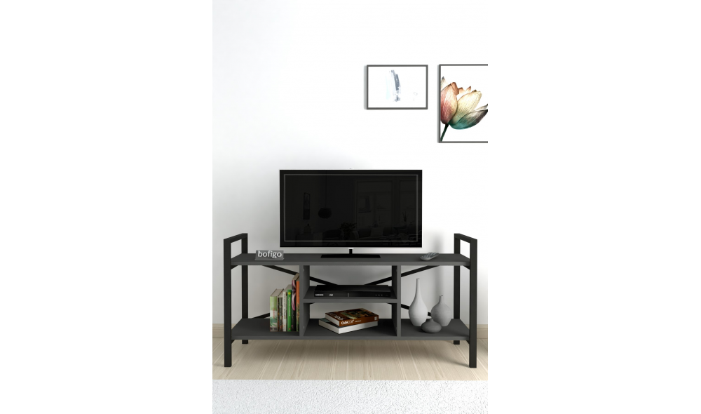 Comoda TV Trendy, cadru metal, 120 x 61 x 35, Antracit
