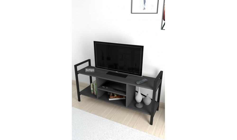 Comoda TV Trendy, cadru metal, 120 x 61 x 35, Antracit