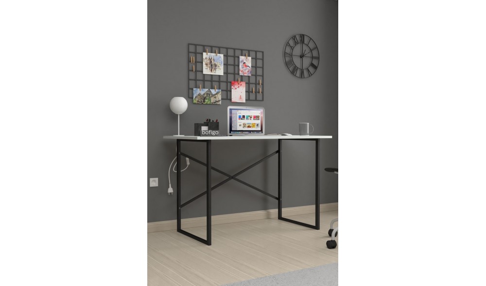 Birou cadru metal Trendy, 120 x 75 x 60 cm, Alb