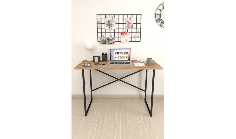 Birou cadru metal Trendy, 120 x 75 x 60 cm, Stejar