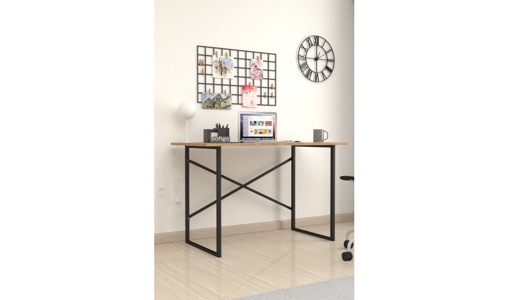 Birou cadru metal Trendy, 120 x 75 x 60 cm, Stejar
