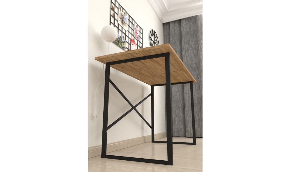 Birou cadru metal Trendy, 120 x 75 x 60 cm, Stejar