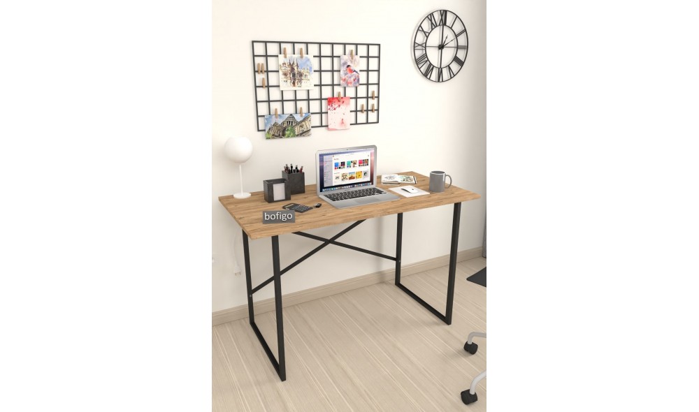 Birou cadru metal Trendy, 120 x 75 x 60 cm, Stejar