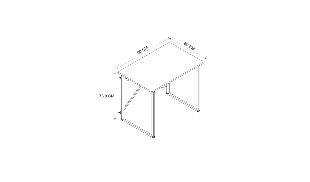 Birou cadru metal Trendy, 90 x 75 x 60 cm, Alb Birou cadru metal Trendy, 90 x 75 x 60 cm, Alb