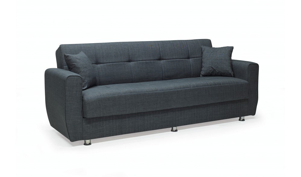 Canapea extensibila cu lada depozitare Danila, 215x80x80 cm, Gri Canapea extensibila cu lada depozitare Danila, 215x80x80 cm, Gri