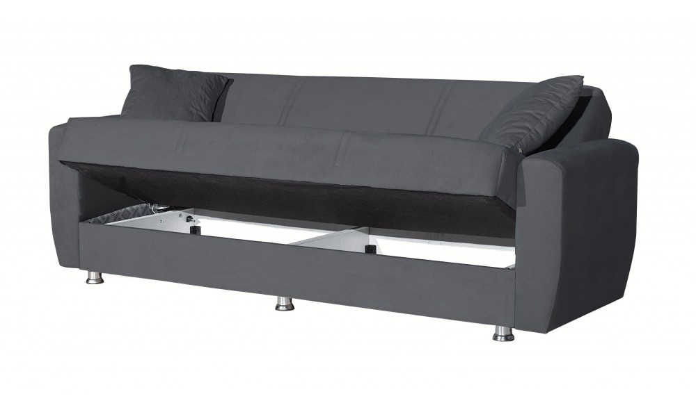Canapea extensibila cu lada depozitare Dolce, 215x80x80 cm, Gri Canapea extensibila cu lada depozitare Dolce, 215x80x80 cm, Gri