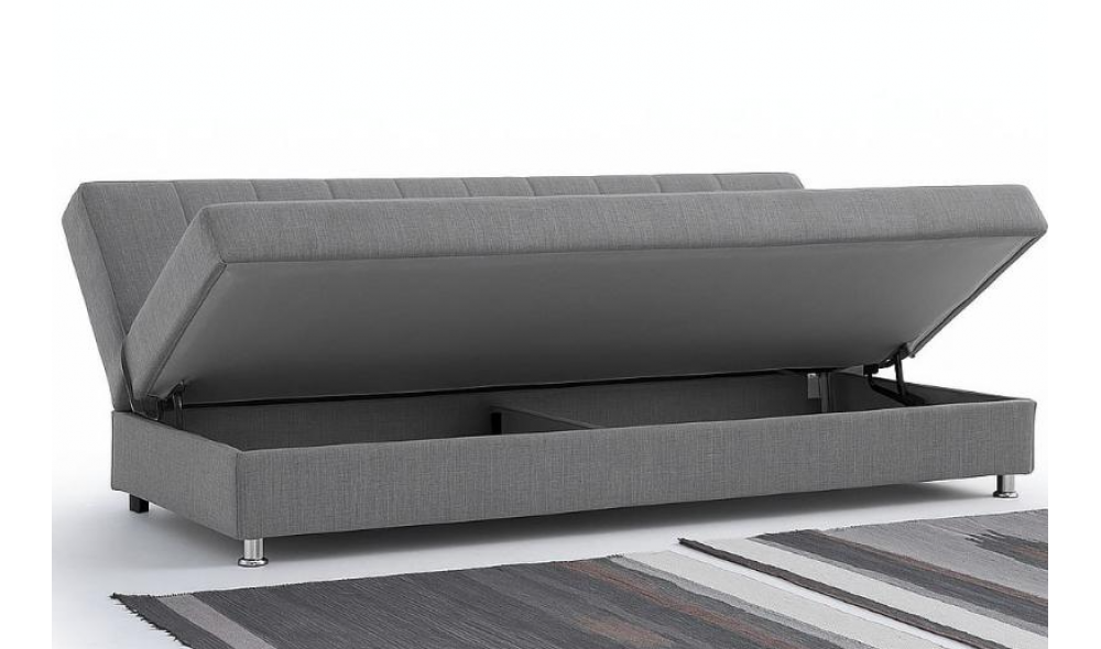 Canapea extensibila cu lada depozitare, Economix, 190x82x80, Gri Canapea extensibila cu lada depozitare, Economix, 190x82x80, Gri