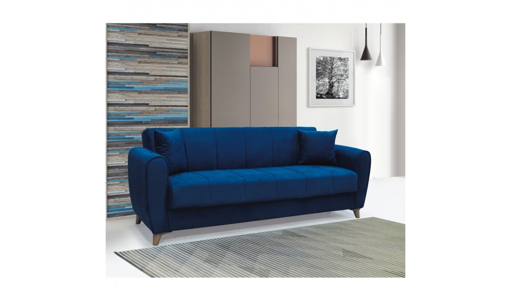 Canapea extensibila, Paris, cu lada de depozitare, 215 x 80 x 80 cm, Albastru Canapea extensibila, Paris, cu lada de depozitare, 215 x 80 x 80 cm, Albastru