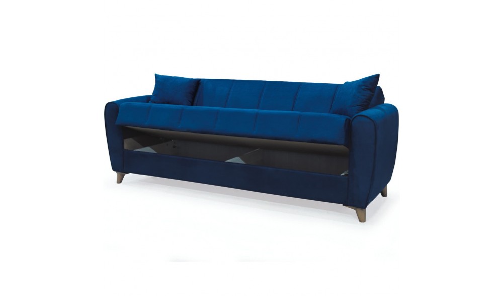 Canapea extensibila, Paris, cu lada de depozitare, 215 x 80 x 80 cm, Albastru Canapea extensibila, Paris, cu lada de depozitare, 215 x 80 x 80 cm, Albastru