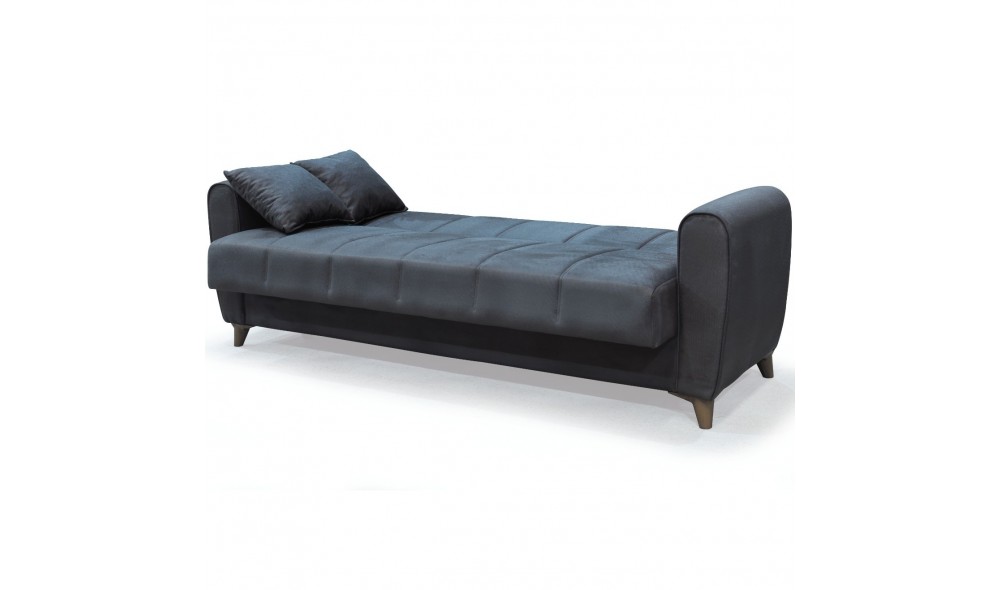 Canapea extensibila, Paris, cu lada de depozitare, 215 x 80 x 80 cm, Gri