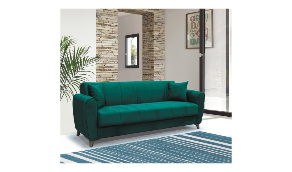 Canapea extensibila, Paris, cu lada de depozitare, 215 x 80 x 80 cm, Verde Canapea extensibila, Paris, cu lada de depozitare, 215 x 80 x 80 cm, Verde