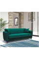 Canapea extensibila, Paris, cu lada de depozitare, 215 x 80 x 80 cm, Verde