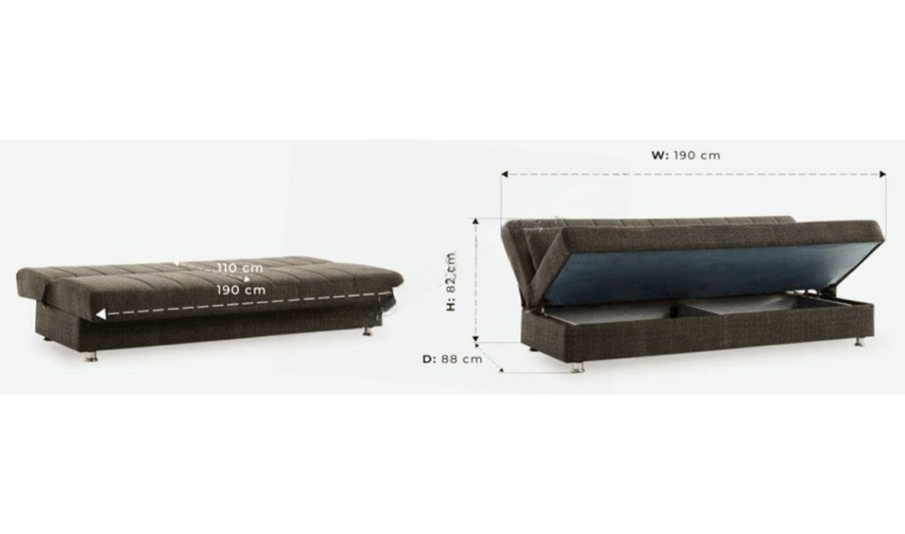Canapea extensibila cu lada depozitare, Economix, 190x82x80, Maro Canapea extensibila cu lada depozitare, Economix, 190x82x80, Maro