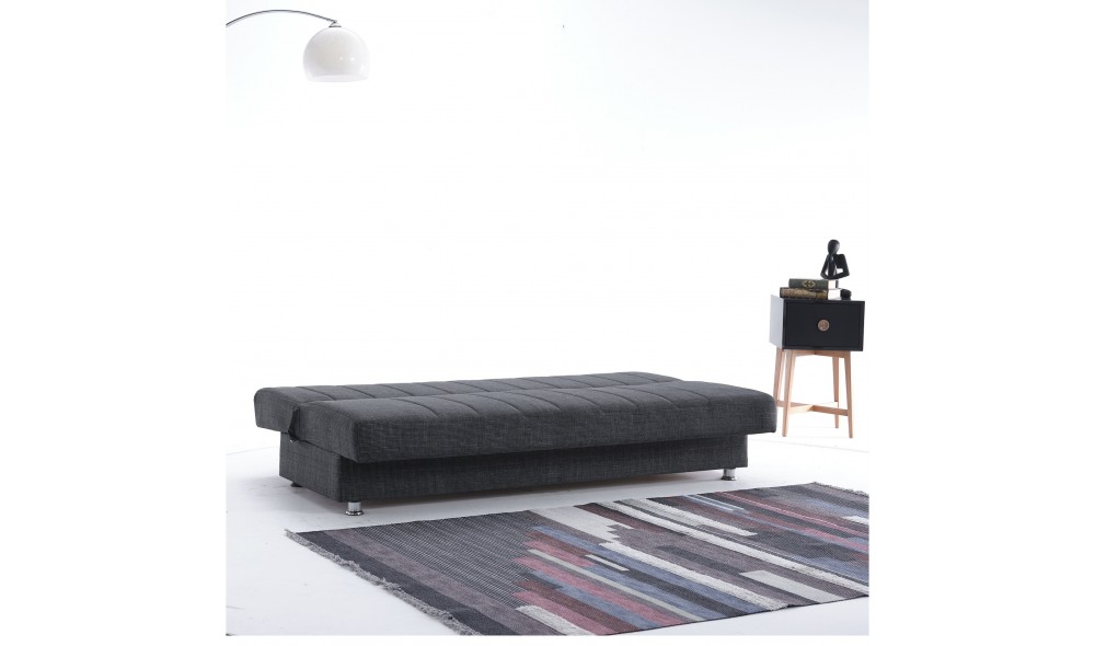 Canapea extensibila cu lada depozitare, Economix, 190x82x80, Gri inchis Canapea extensibila cu lada depozitare, Economix, 190x82x80, Gri inchis