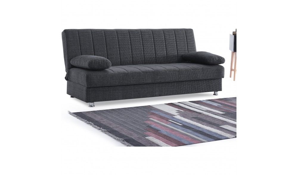 Canapea extensibila cu lada depozitare, Economix, 190x82x80, Gri inchis Canapea extensibila cu lada depozitare, Economix, 190x82x80, Gri inchis