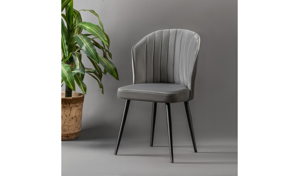 Set scaune (2 bucati), Rubi, GriNegru, 52 x 85 x 42 cm