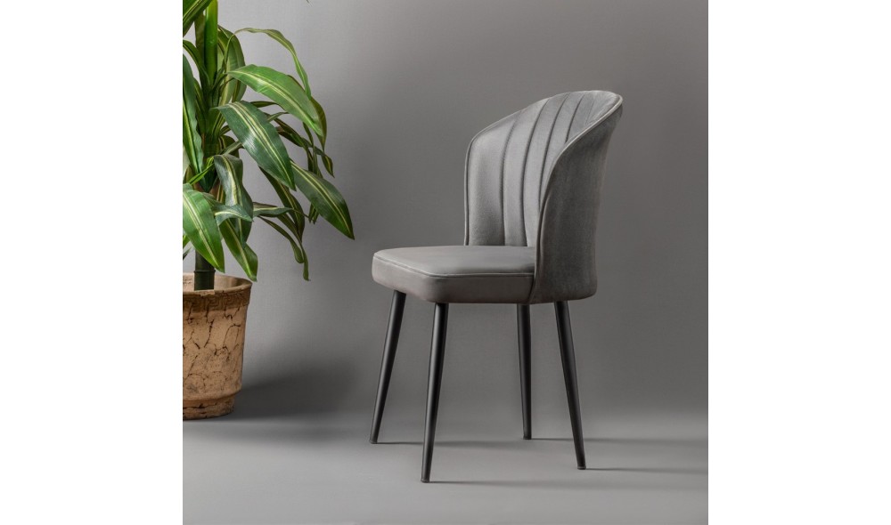 Set scaune (2 bucati), Rubi, GriNegru, 52 x 85 x 42 cm