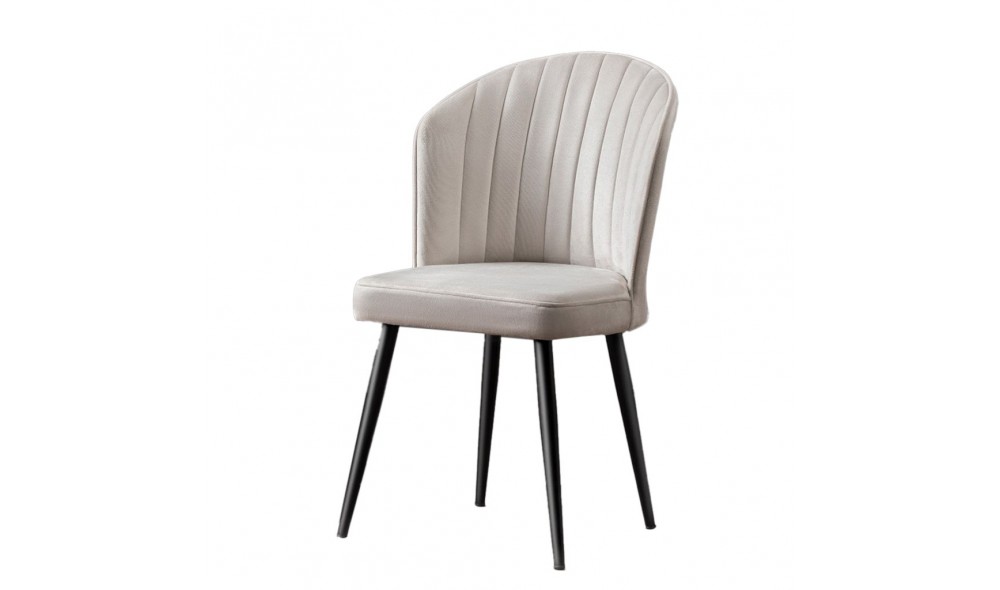 Set scaune (2 bucati), Rubi, CremaNegru, 52 x 85 x 42 cm