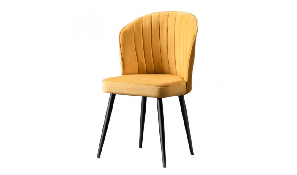 Set scaune (2 bucati), Rubi, GalbenNegru, 52 x 85 x 42 cm