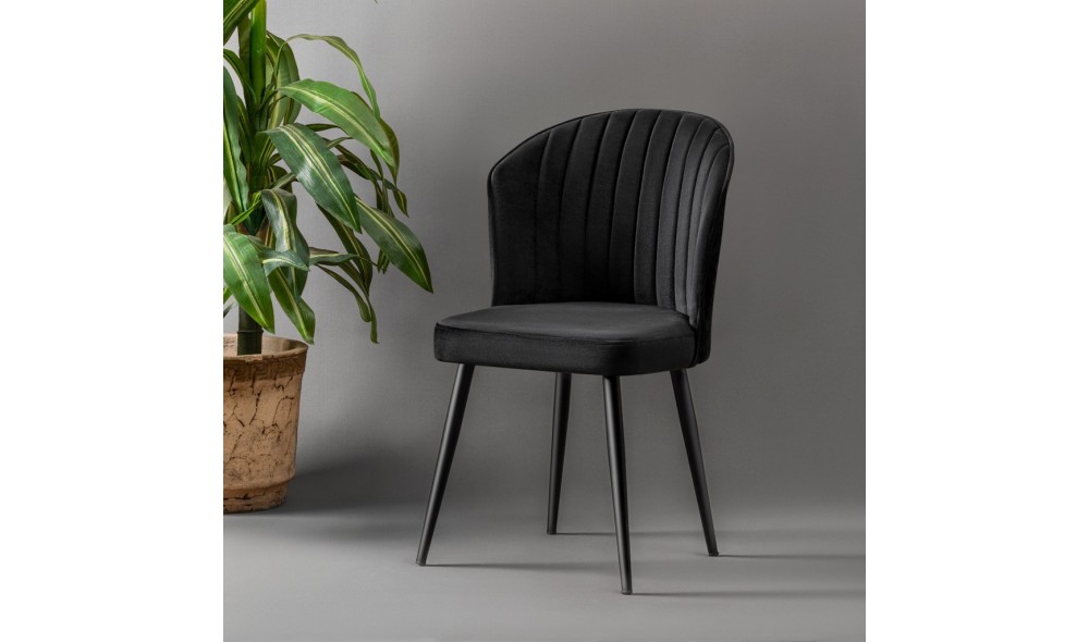 Set scaune (2 bucati), Rubi, Negru, 52 x 85 x 42 cm