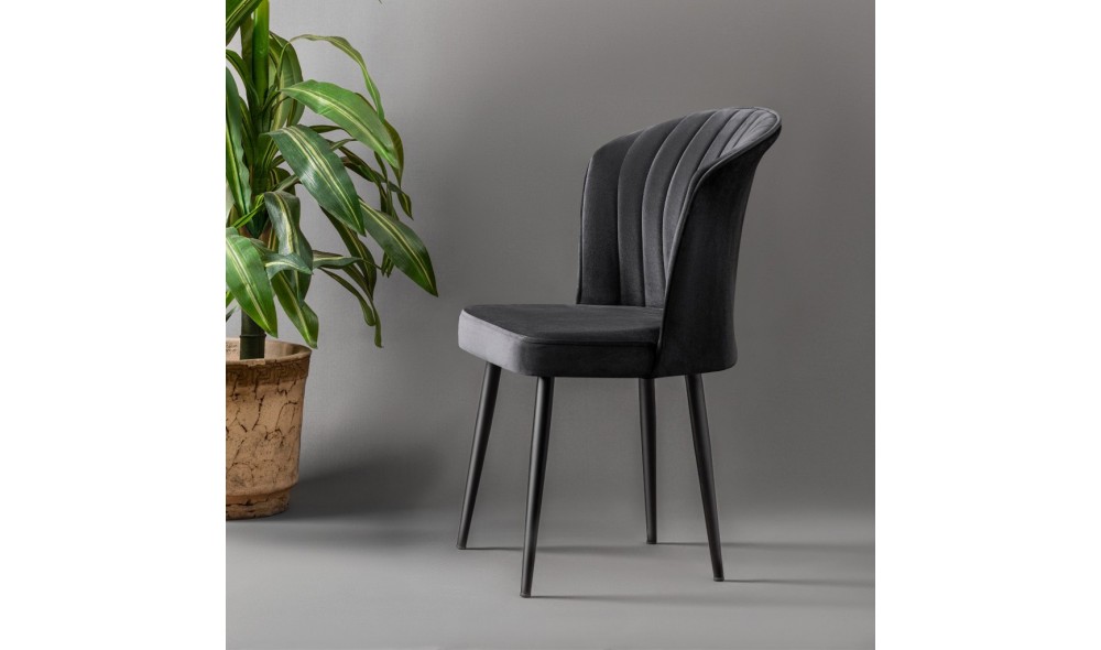 Set scaune (2 bucati), Rubi, Negru, 52 x 85 x 42 cm