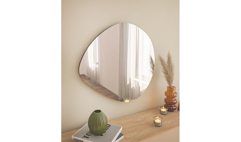 Oglinda, Besso, Negru, 60 x 60 x 2 cm