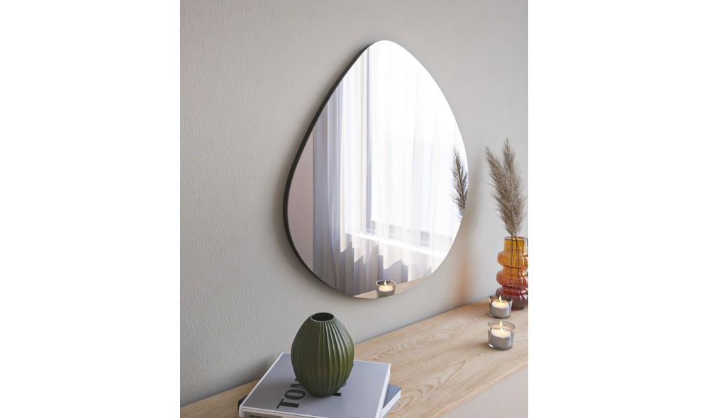 Oglinda, Besso, Negru, 60 x 60 x 2 cm