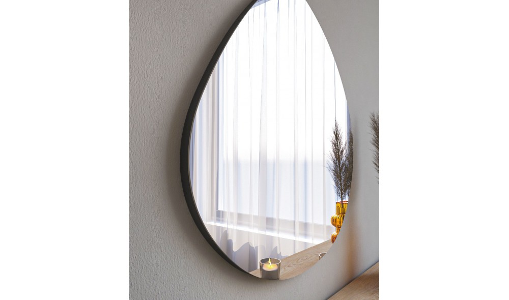 Oglinda, Besso, Negru, 60 x 60 x 2 cm