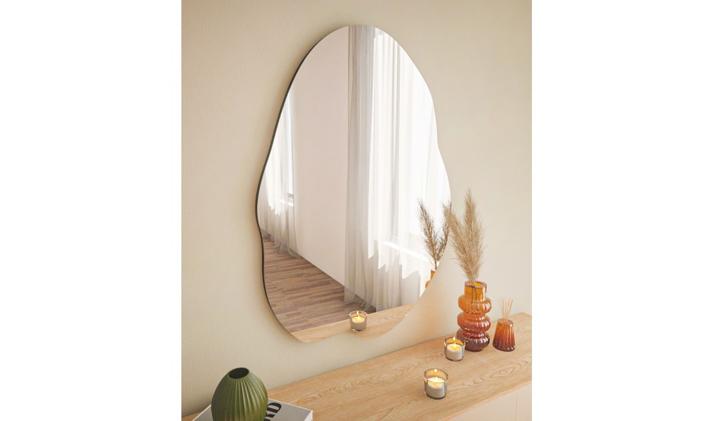 Oglinda, Ohho, Negru, 60 x 85 x 2 cm