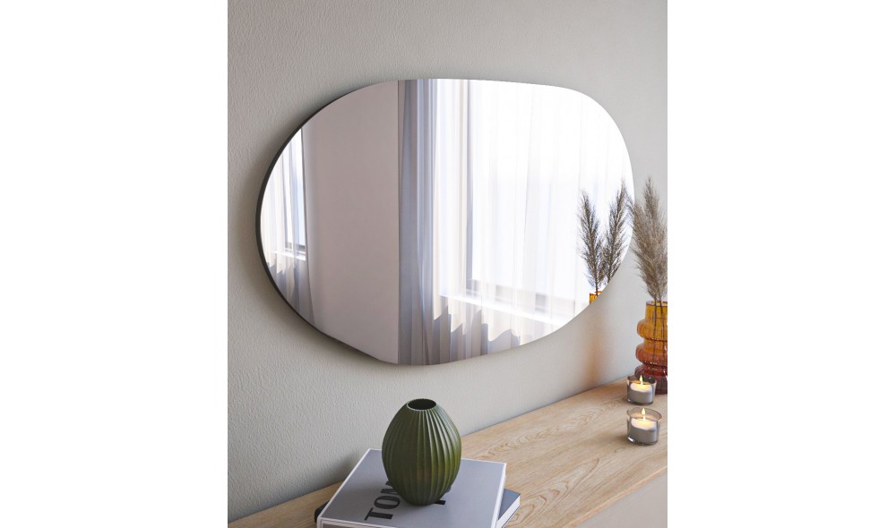 Oglinda, Vanomi, Negru, 52 x 89 x 2 cm