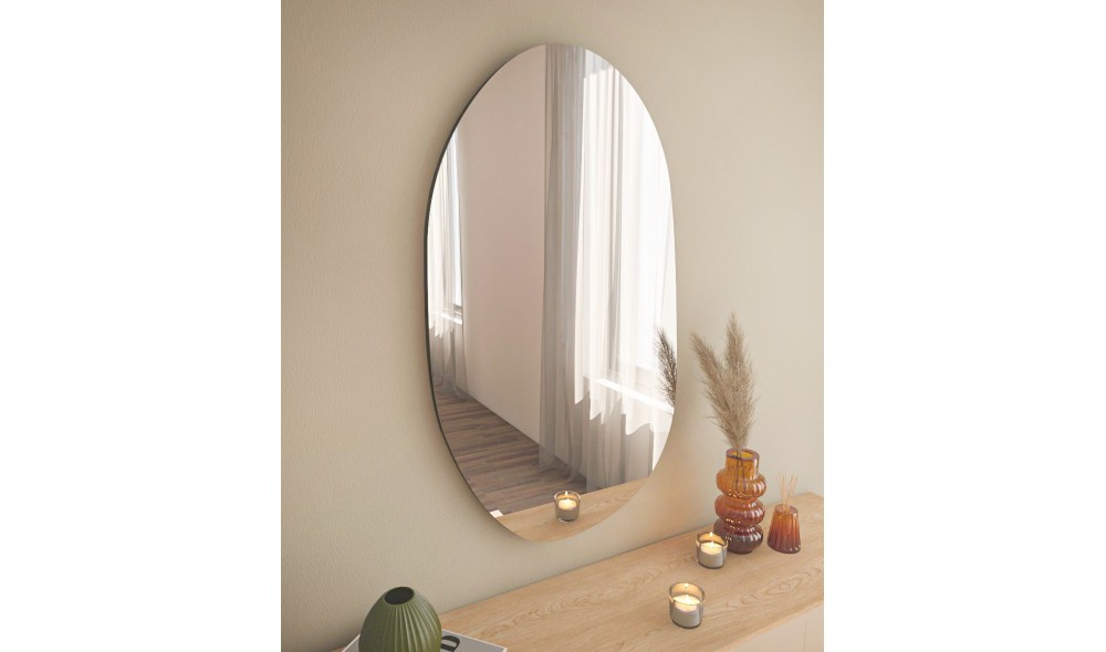 Oglinda, Vanomi, Negru, 52 x 89 x 2 cm