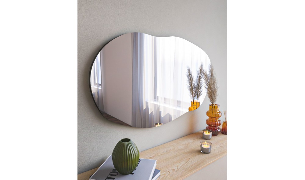 Oglinda, Lossa, Negru, 52 x 89 x 2 cm