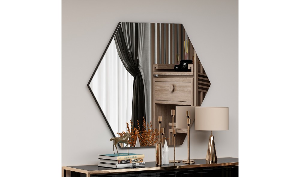 Oglinda, Zeo, Negru, 70 x 60 x 2 cm