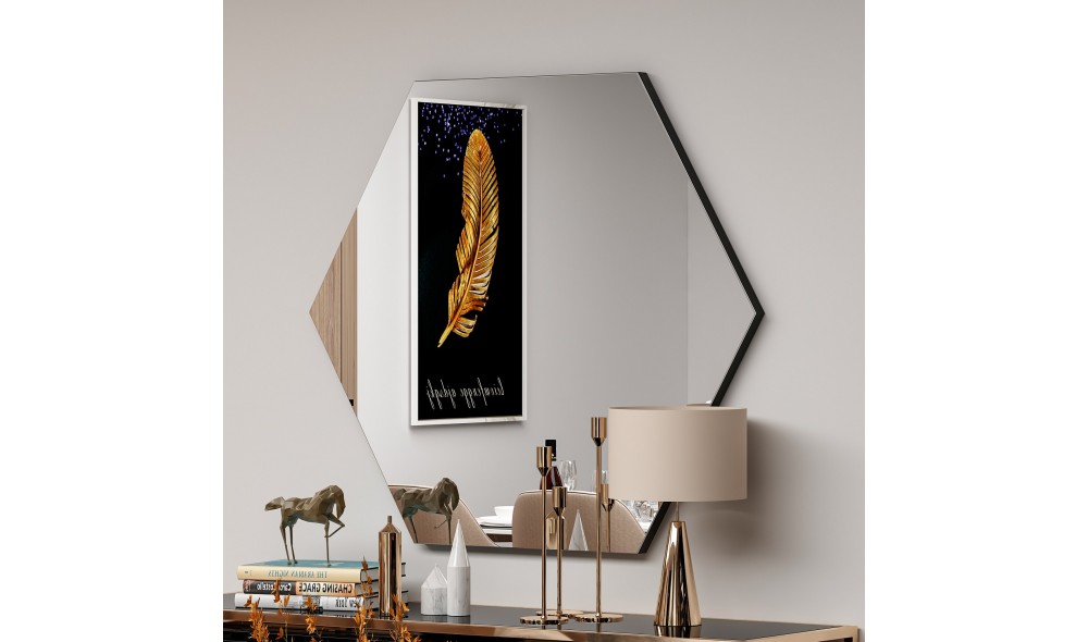 Oglinda, Zeo, Negru, 70 x 60 x 2 cm