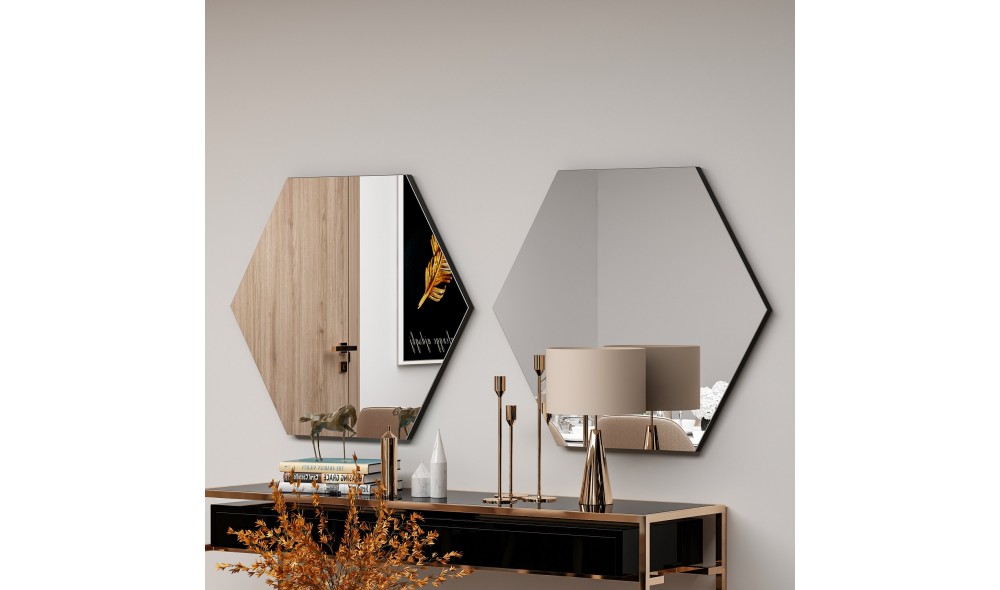 Oglinda, Zeo, Negru, 70 x 60 x 2 cm