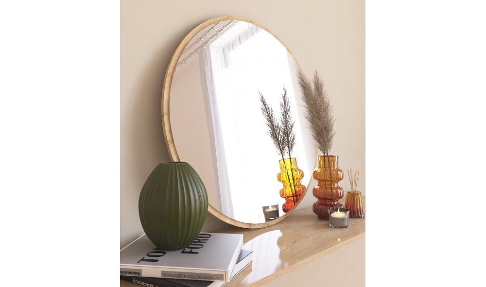 Oglinda, Ozze, Natural, 60 x 60 x 2 cm