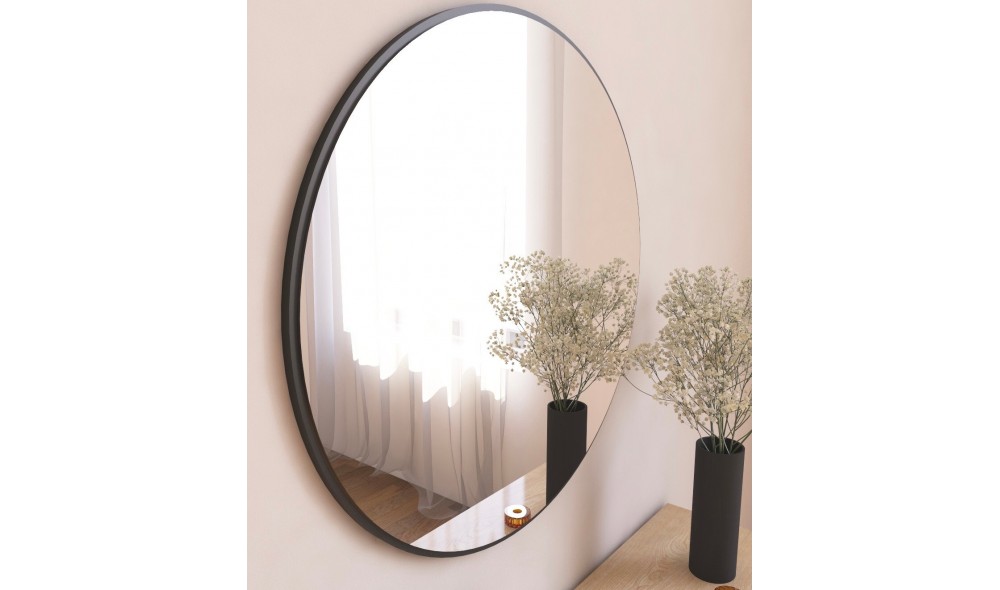 Oglinda, Ozze, Negru, 60 x 60 x 2 cm