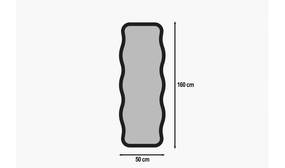 Oglinda, Aror, Negru, 50 x 160 x 2 cm
