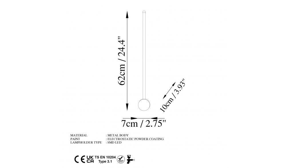 Lampa de perete Sabie - 13480