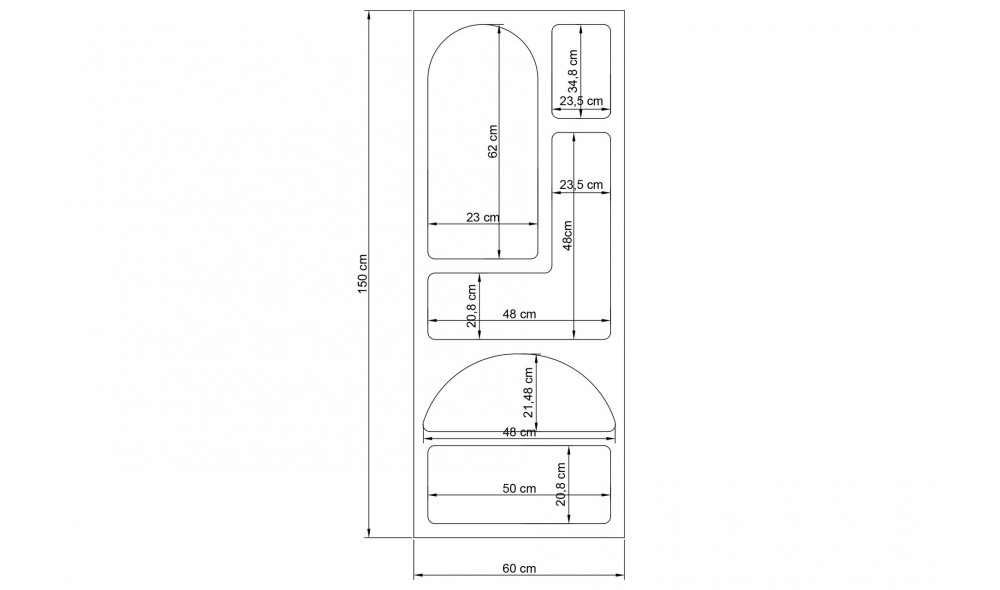 Biblioteca, Venus - White, 60 x 150 x 32 cm