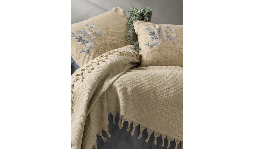 Set lenjerie de pat dublu cu cuvertura, Origin - Cappuccino