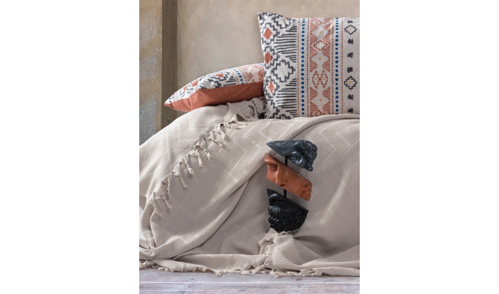 Set lenjerie de pat dublu cu cuvertura, Origin - Stone