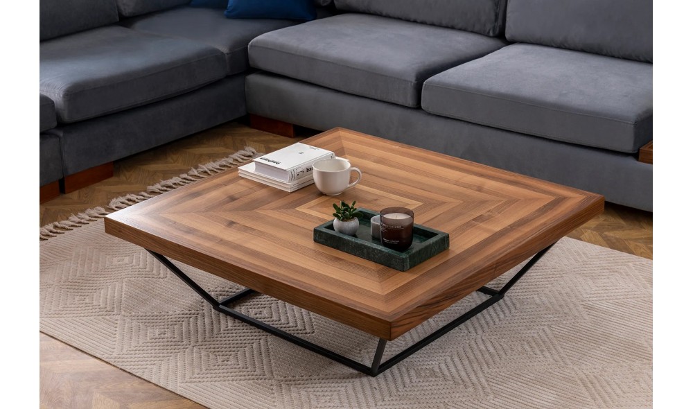 Masuta de cafea, Cora, Nuc, 100 x 32 x 100 cm