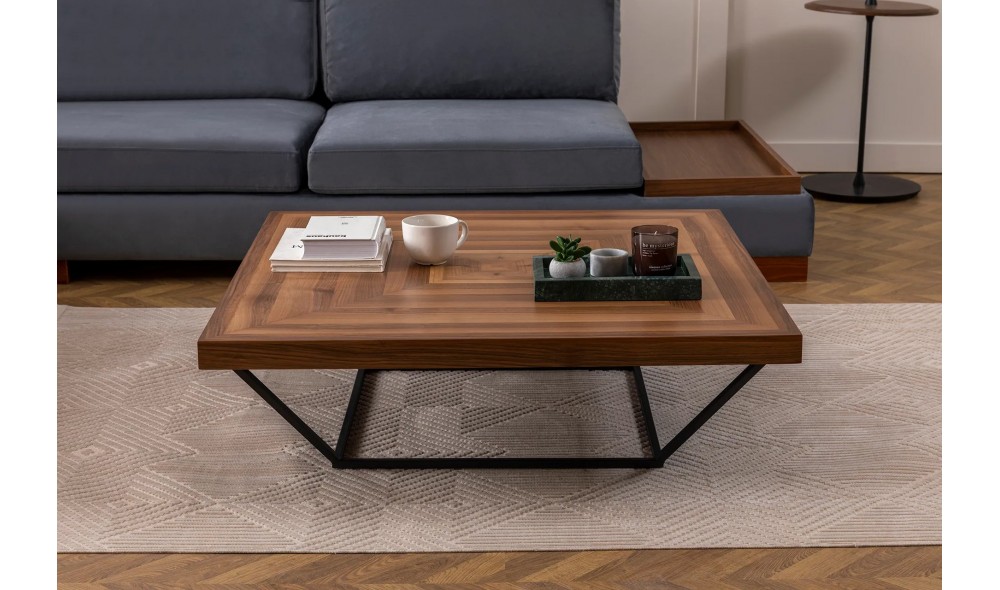 Masuta de cafea, Cora, Nuc, 100 x 32 x 100 cm