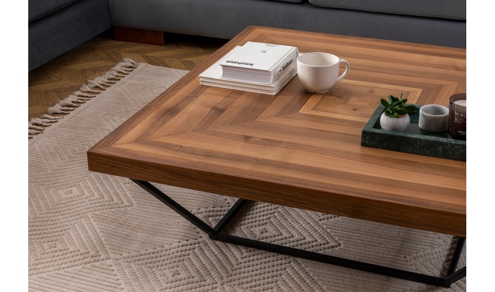 Masuta de cafea, Cora, Nuc, 100 x 32 x 100 cm