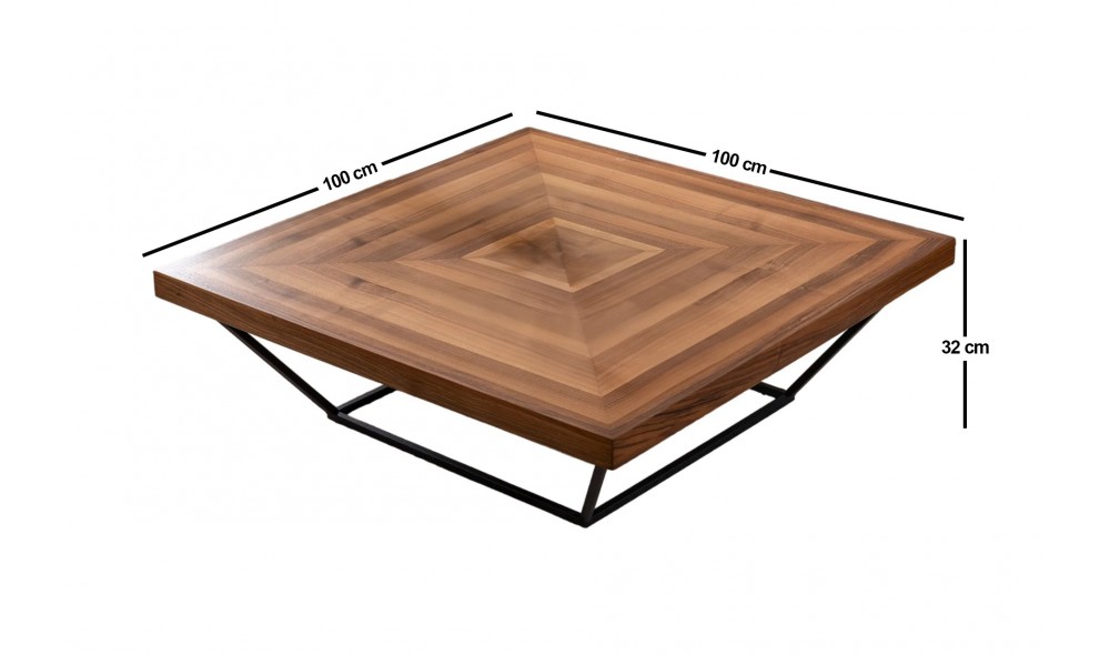 Masuta de cafea, Cora, Nuc, 100 x 32 x 100 cm
