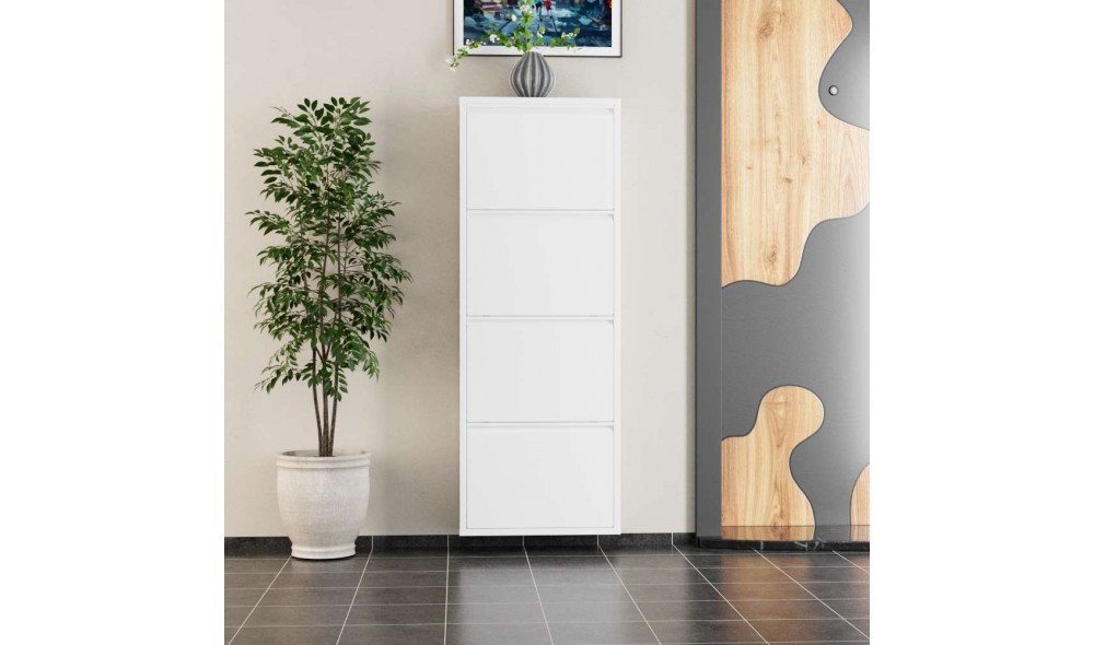 Pantofar, 4 Piece Metal - White, 50 x 136 x 15 cm